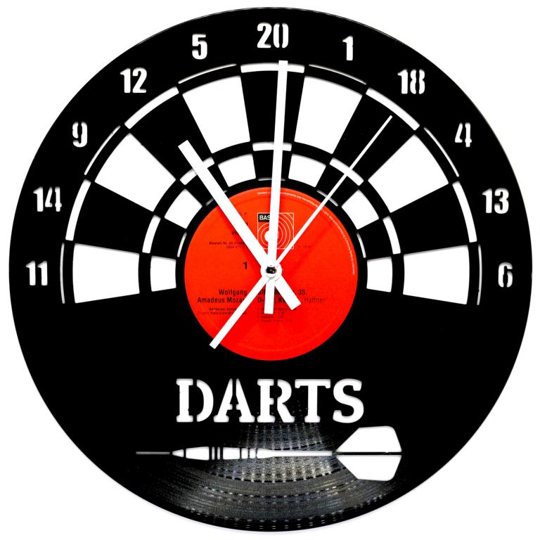 Schallplattenuhr-Darts