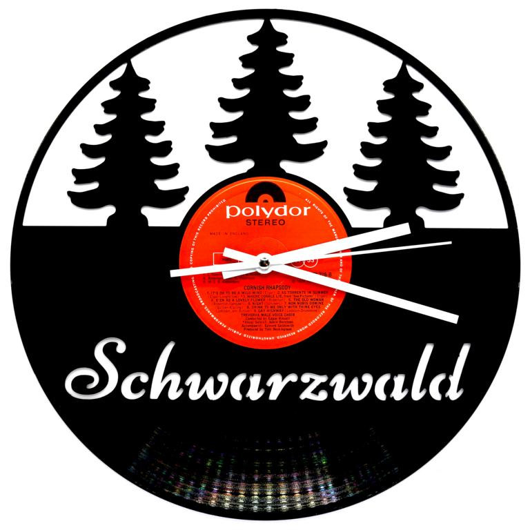 Schallplattenuhr-Schwarzwald-Tanne