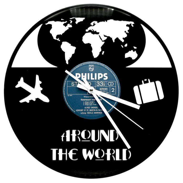 Schallplattenuhr-Around-the-World