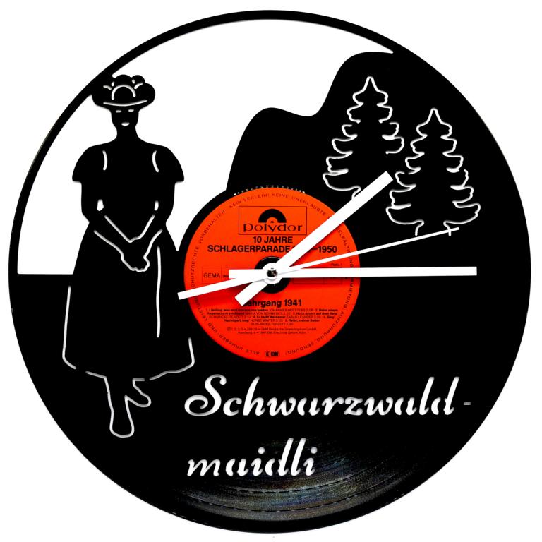 Schallplattenuhr-Schwarzwaldmaidli